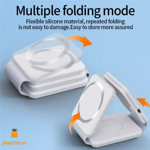 Foldable 3-in-1 Charger Stand - Space-saving Solution